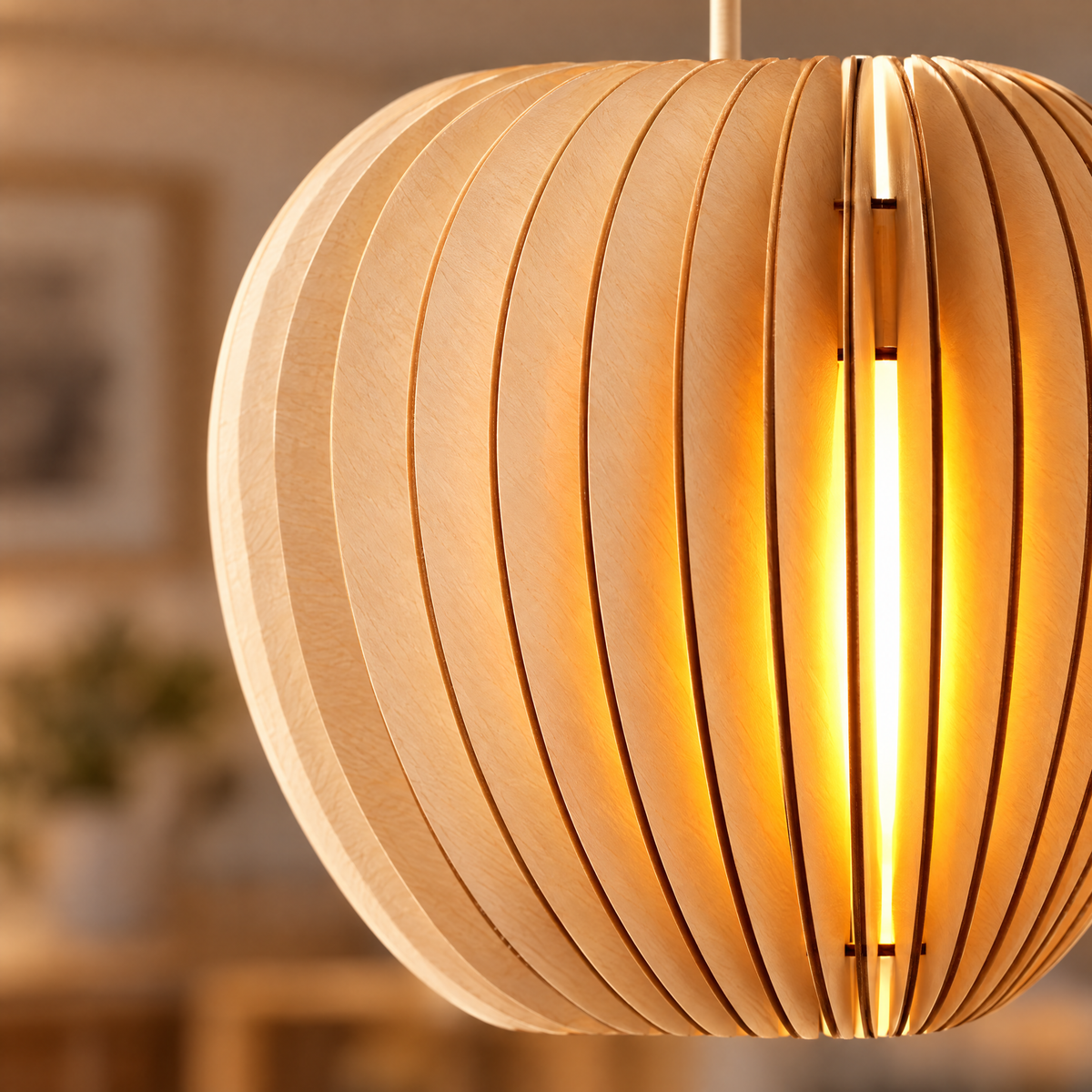 Lavisa - Rustic Handmade Wood Slat Pendant Light