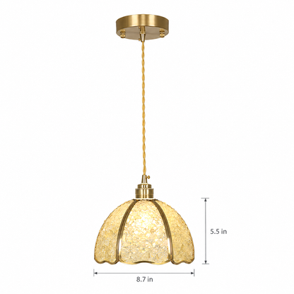 Lavisa - Small Crystal Dome Pendant Light Dimmable Copper Fixture