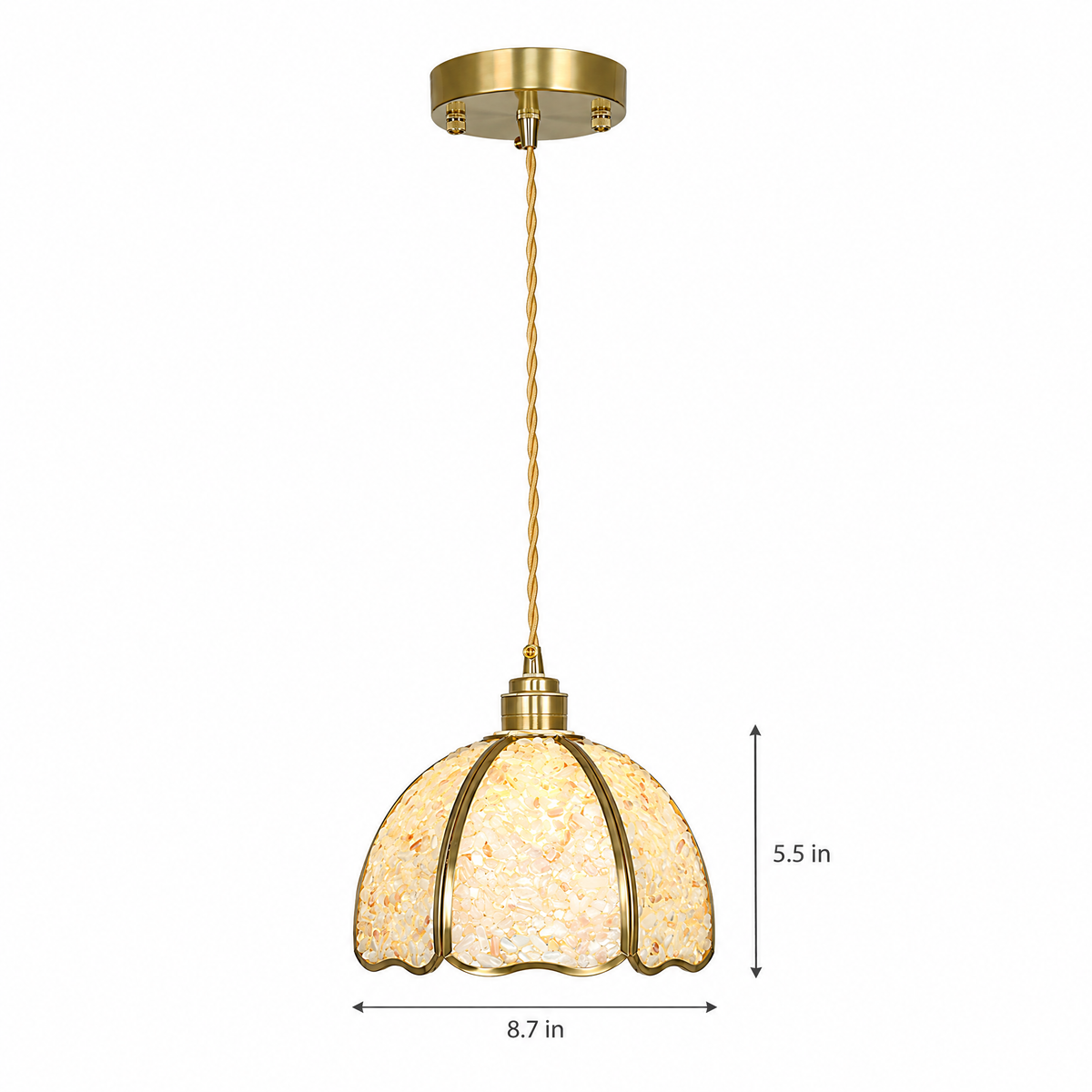 Lavisa - Small Crystal Dome Pendant Light Dimmable Copper Fixture