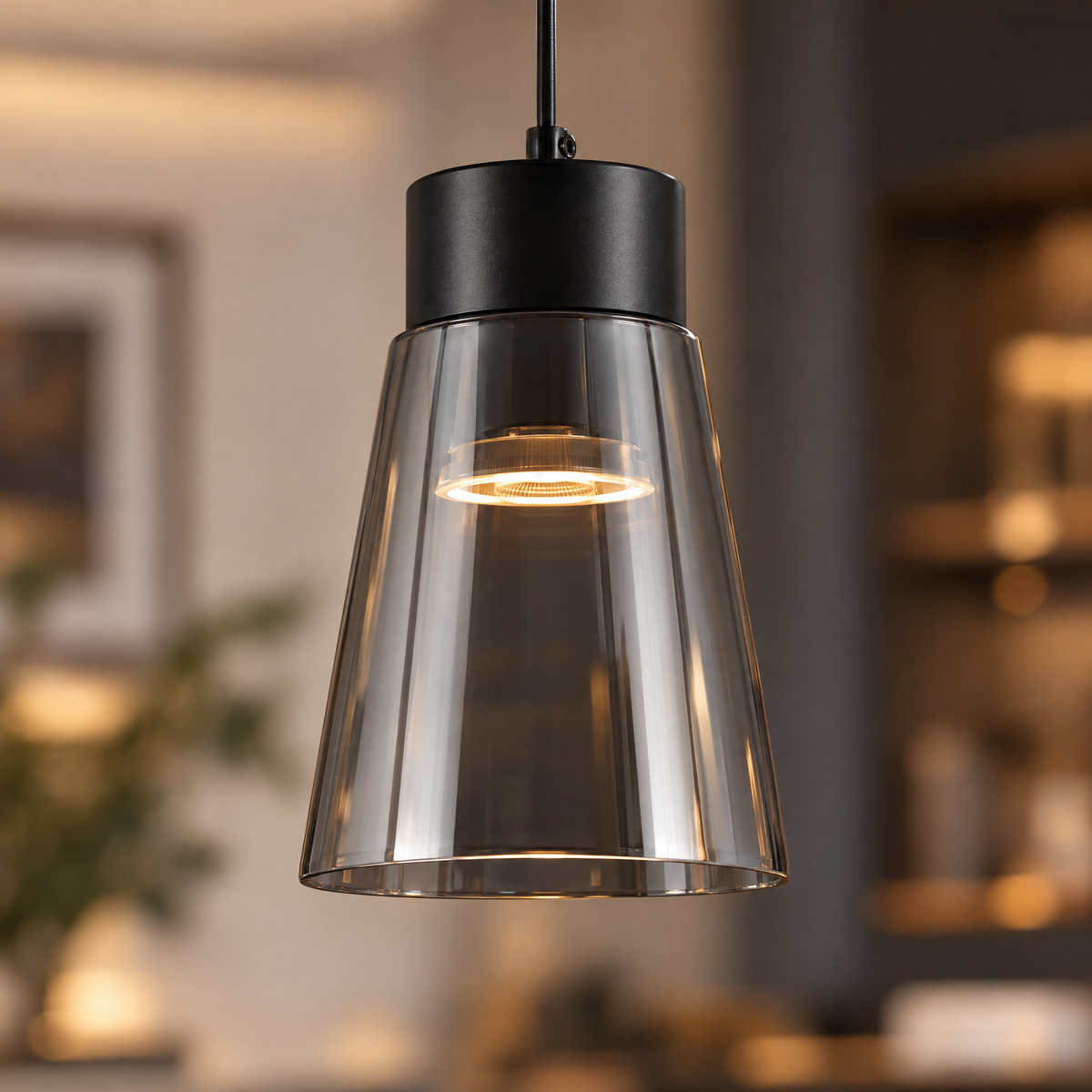 Lavisa - Smoke Gray Glass COB Pendant Light