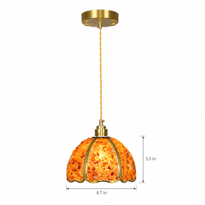 Lavisa - Small Crystal Dome Pendant Light Dimmable Copper Fixture