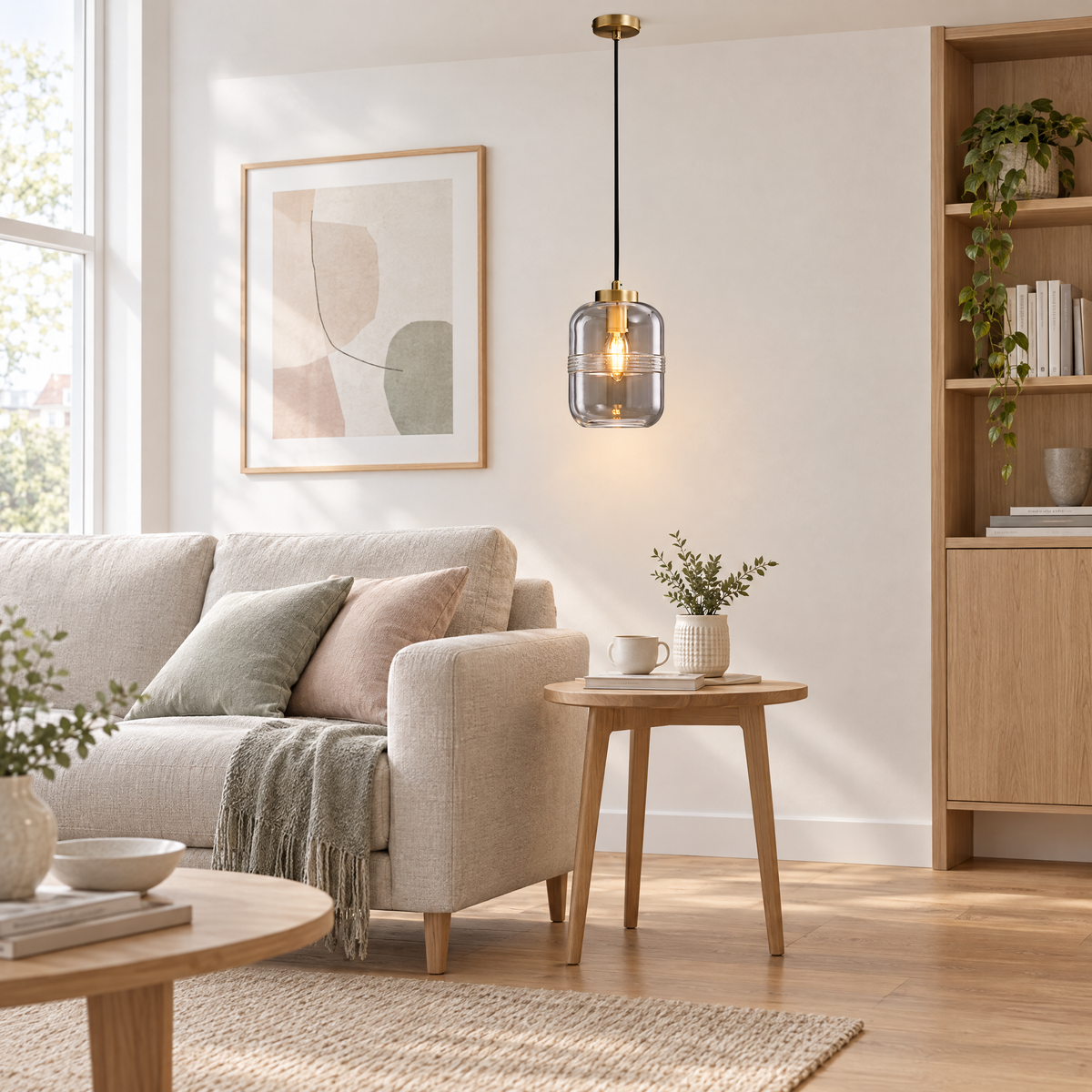 Lavisa - Threaded Glass Pendant Light with Copper