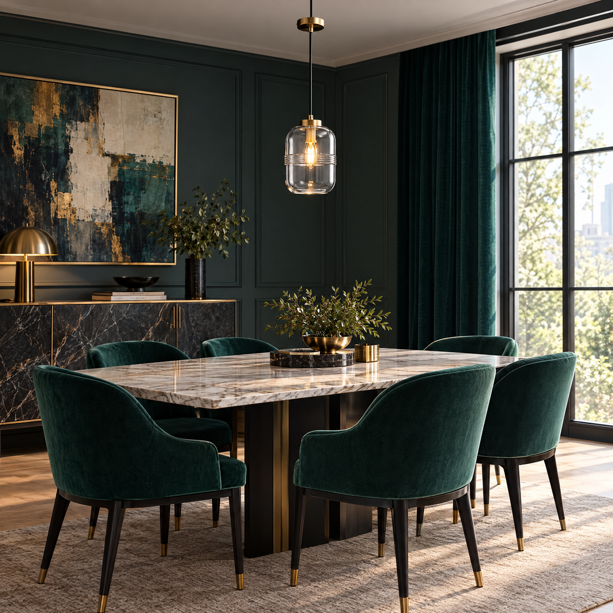 Lavisa - Threaded Glass Pendant Light with Copper