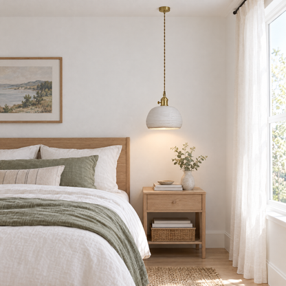 Lavisa - Striped Ceramic Pendant Light with Brass