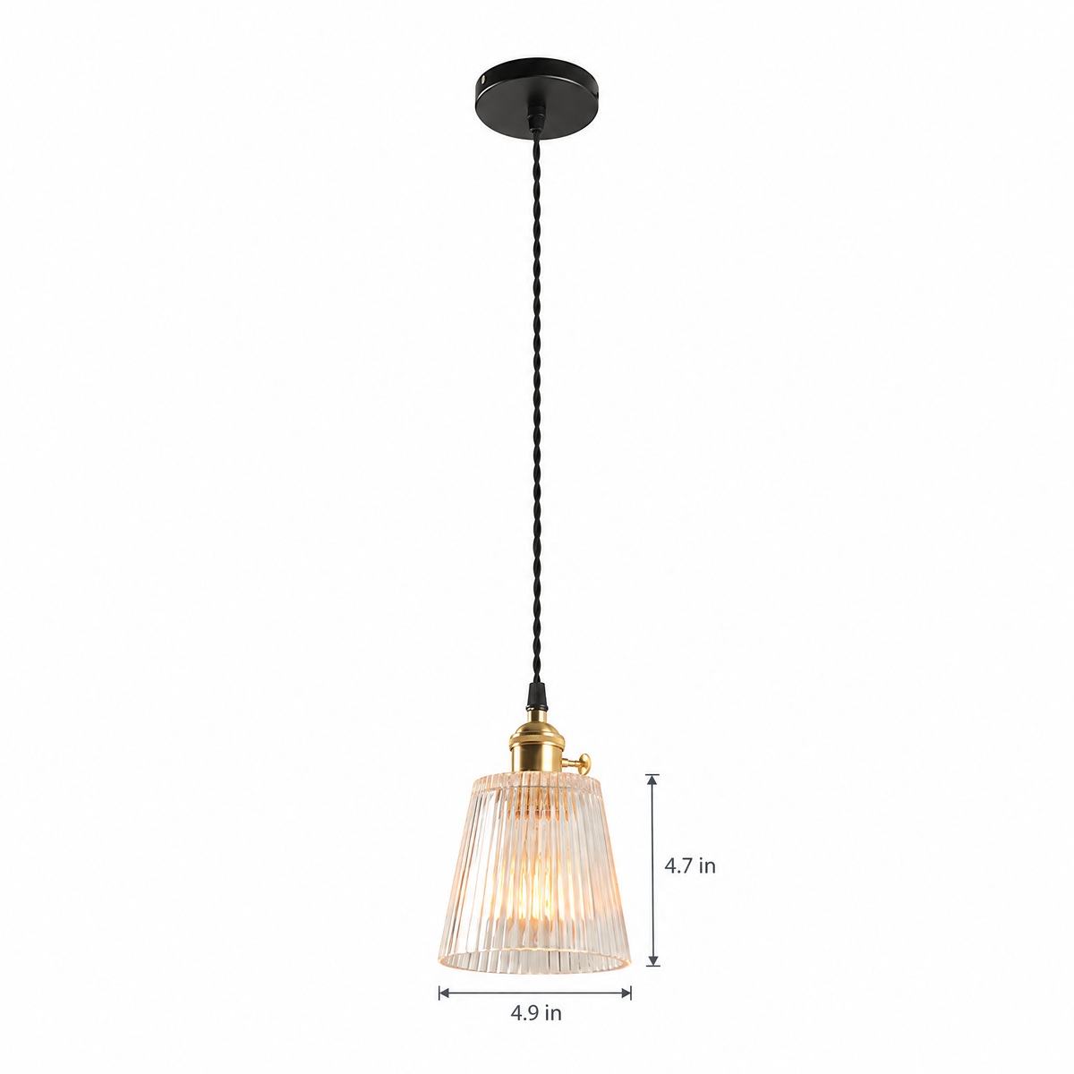 Lavisa - Clear Glass Pendant Light Minimalist Brass Ceiling Lamp