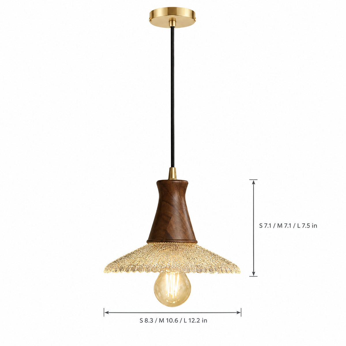 Lavisa - Wabi Sabi Wood and Glass Pendant Light Japanese Ceiling Lamp