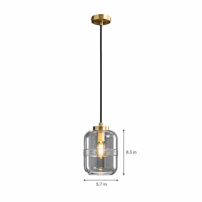 Lavisa - Threaded Glass Pendant Light with Copper