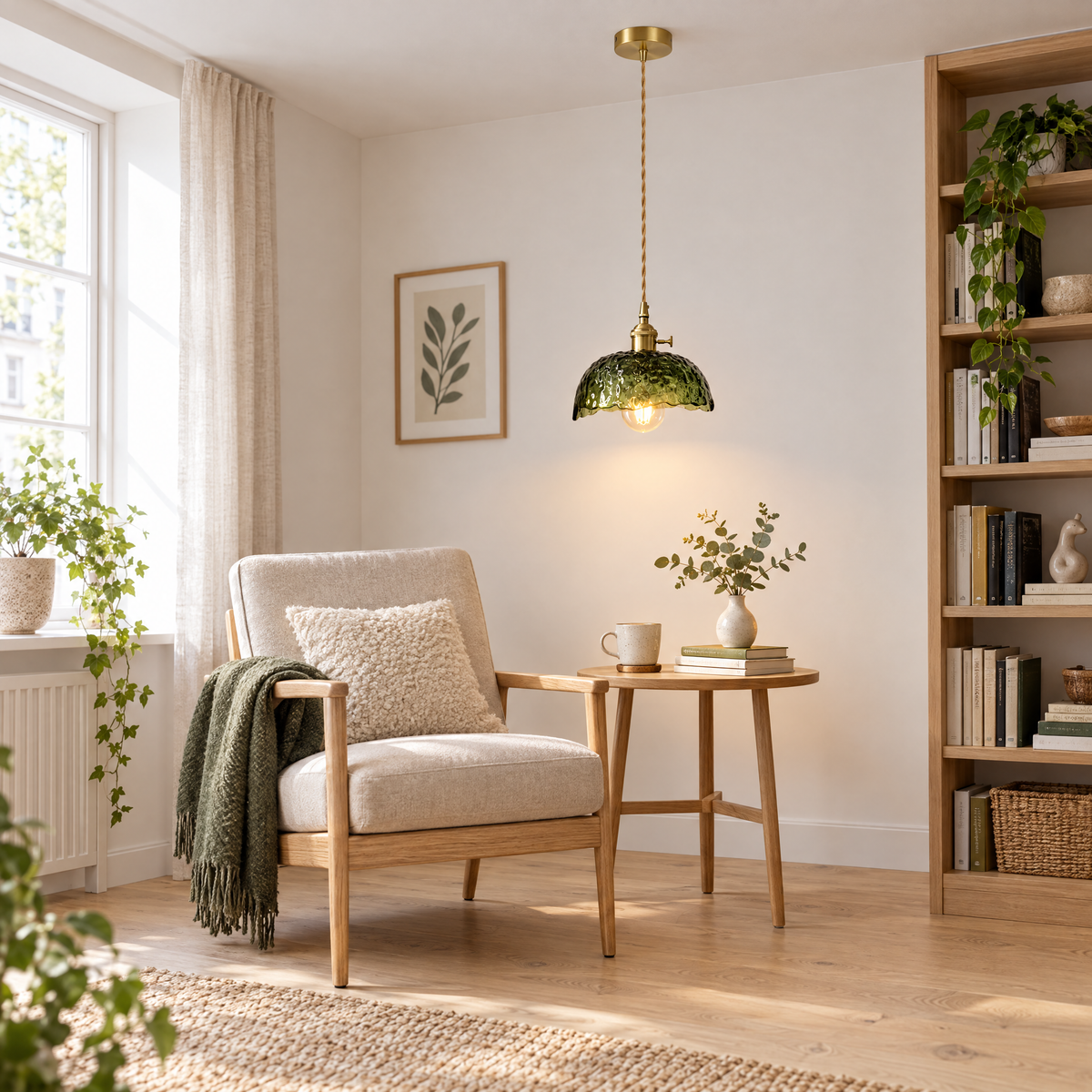 Lavisa - Hammered Glass Pendant Light Nordic Brass Ceiling Lamp
