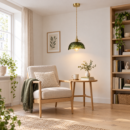 Lavisa - Hammered Glass Pendant Light Nordic Brass Ceiling Lamp
