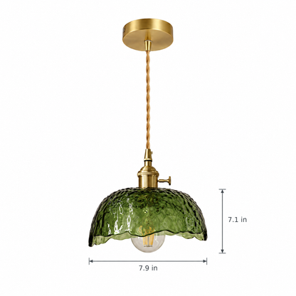 Lavisa - Hammered Glass Pendant Light Nordic Brass Ceiling Lamp