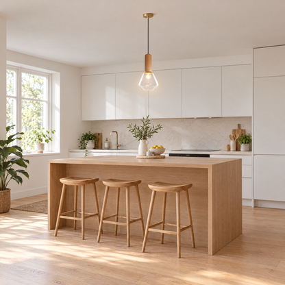 Lavisa - Copper Glass Jar Pendant Light with Wood