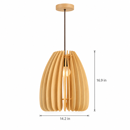 Lavisa - Rustic Handmade Wood Slat Pendant Light