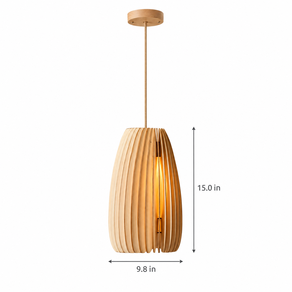 Lavisa - Rustic Handmade Wood Slat Pendant Light