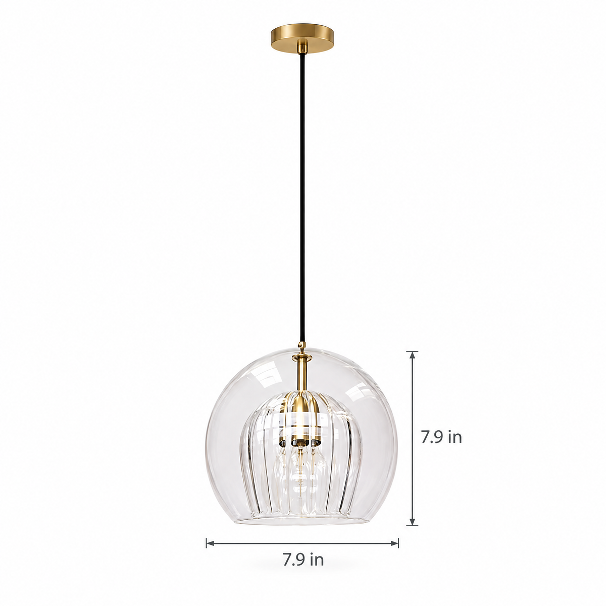 Lavisa - Copper and Glass Globe Pendant Light
