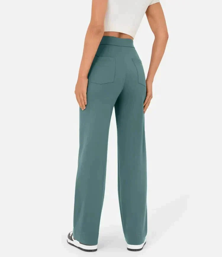 Lavisa - Women's High Waist Leisure Pants Stretch Pocket Casual Trousers