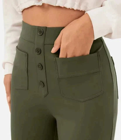 Lavisa - Women's High-Waisted Elastic Stretch Trousers