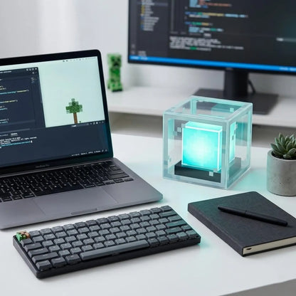 Lavisa rechargeable pixel glow lamp with multi-color switching for desks and gaming setups (View 6)