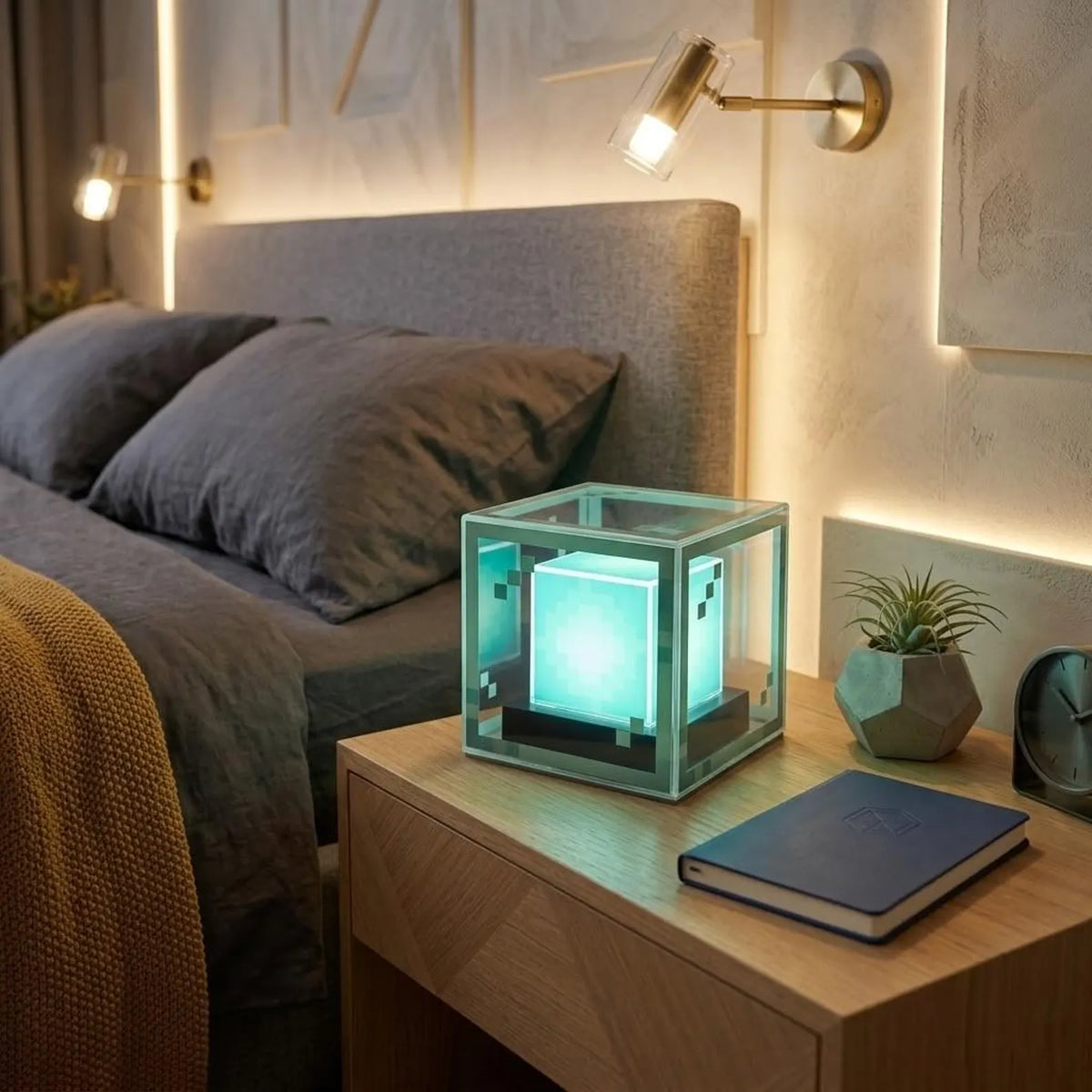 Lavisa rechargeable pixel glow lamp with multi-color switching for desks and gaming setups (View 5)
