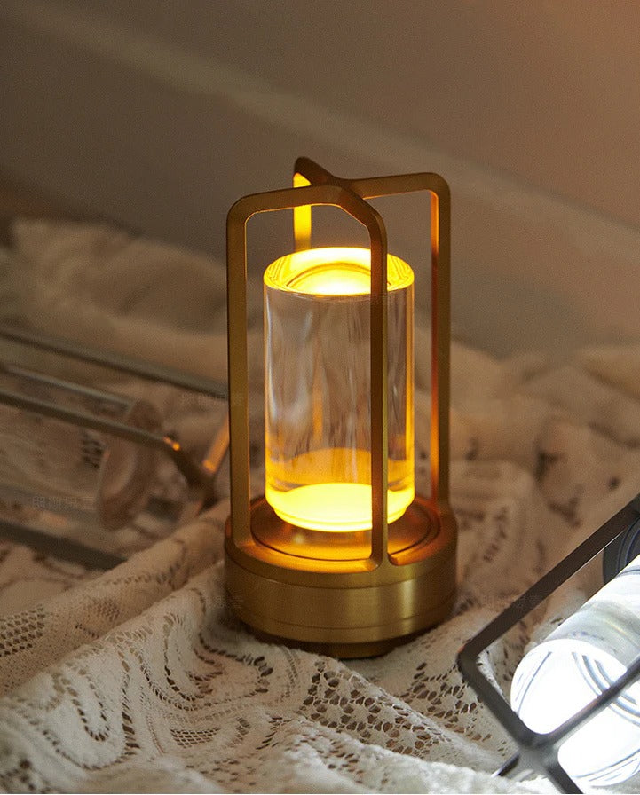 Lavisa modern cordless table lamp with touch control and minimalist design - Gold