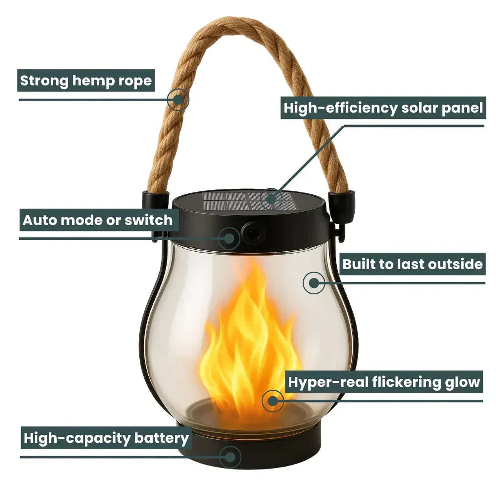 Lavisa - Outdoor Solar Flame Lantern