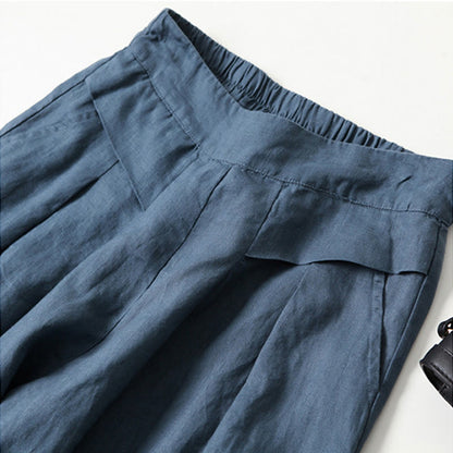 Lavisa - High Waisted Linen Wide Leg Trousers