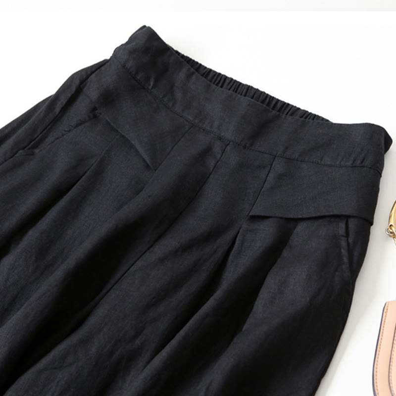 Lavisa - High Waisted Linen Wide Leg Trousers