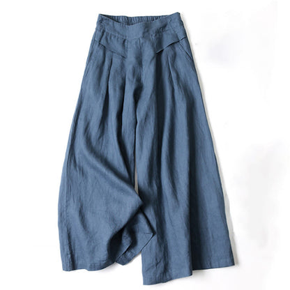 Lavisa - High Waisted Linen Wide Leg Trousers