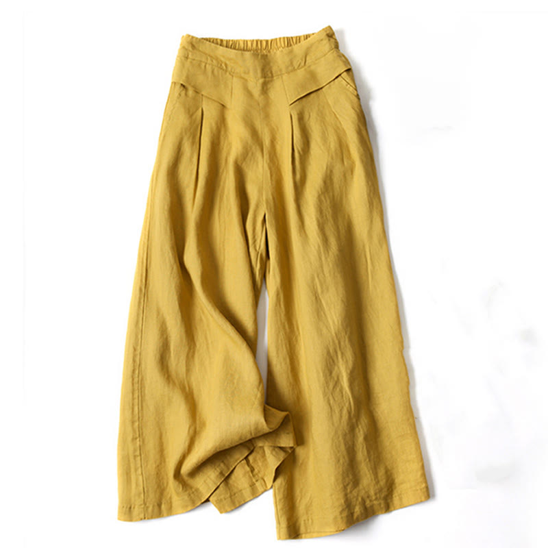 Lavisa - High Waisted Linen Wide Leg Trousers