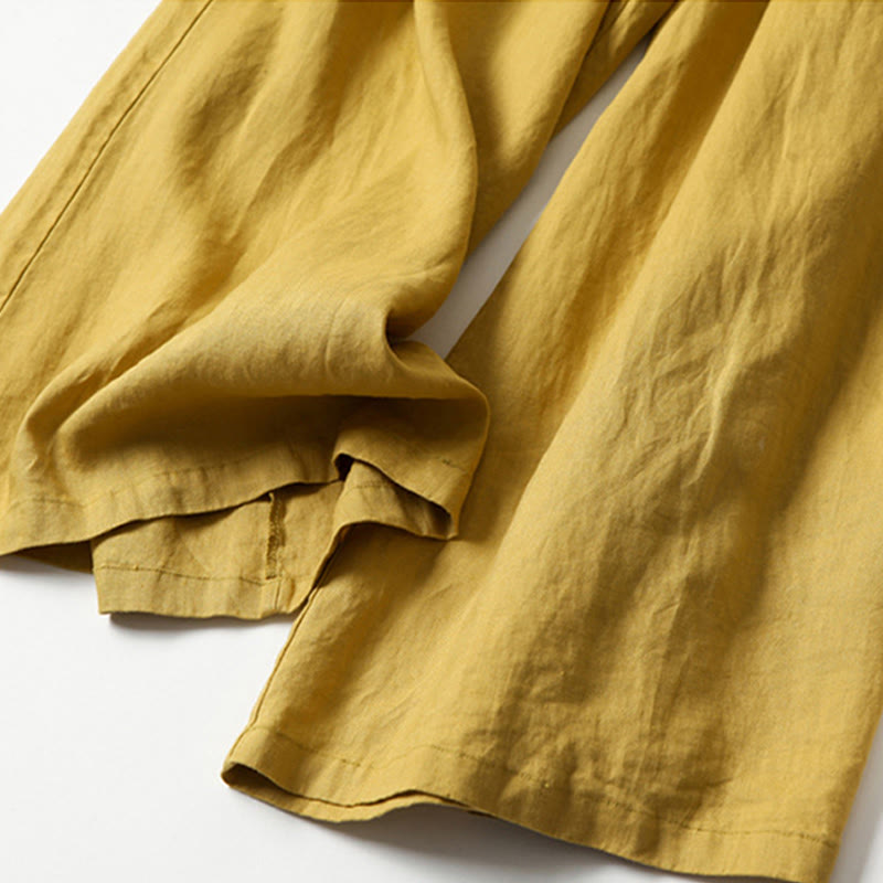 Lavisa - High Waisted Linen Wide Leg Trousers