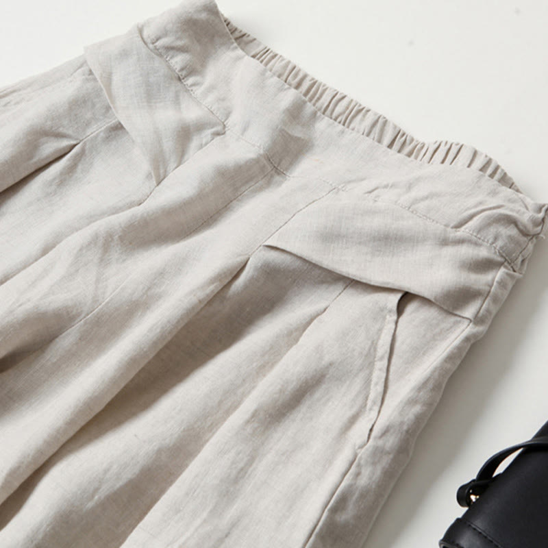 Lavisa - High Waisted Linen Wide Leg Trousers