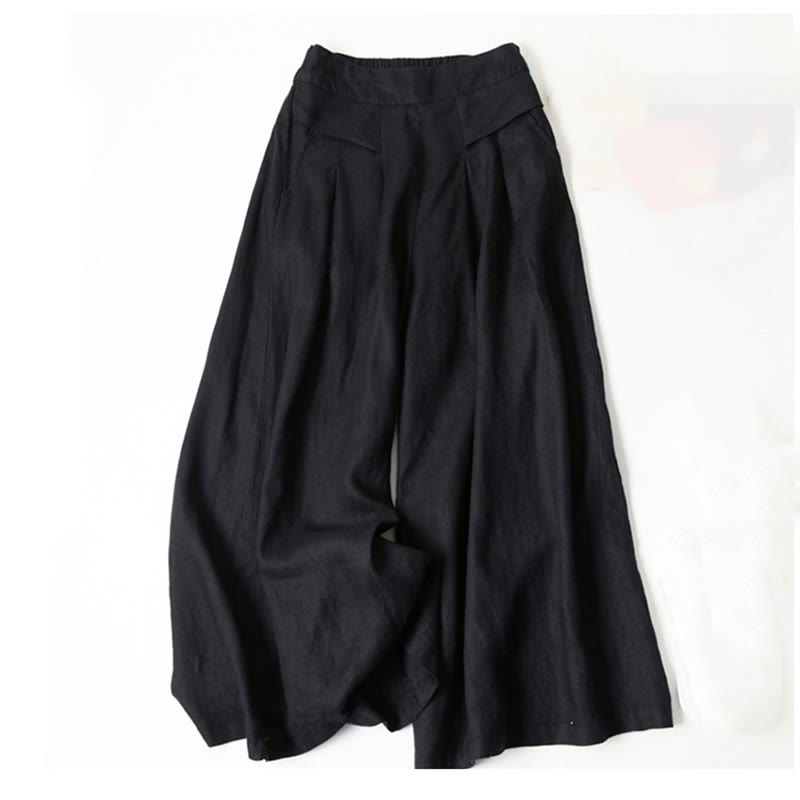 Lavisa - High Waisted Linen Wide Leg Trousers