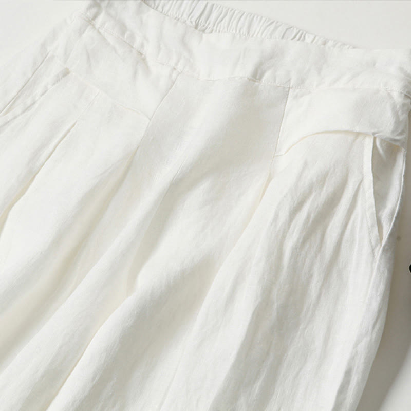 Lavisa - High Waisted Linen Wide Leg Trousers