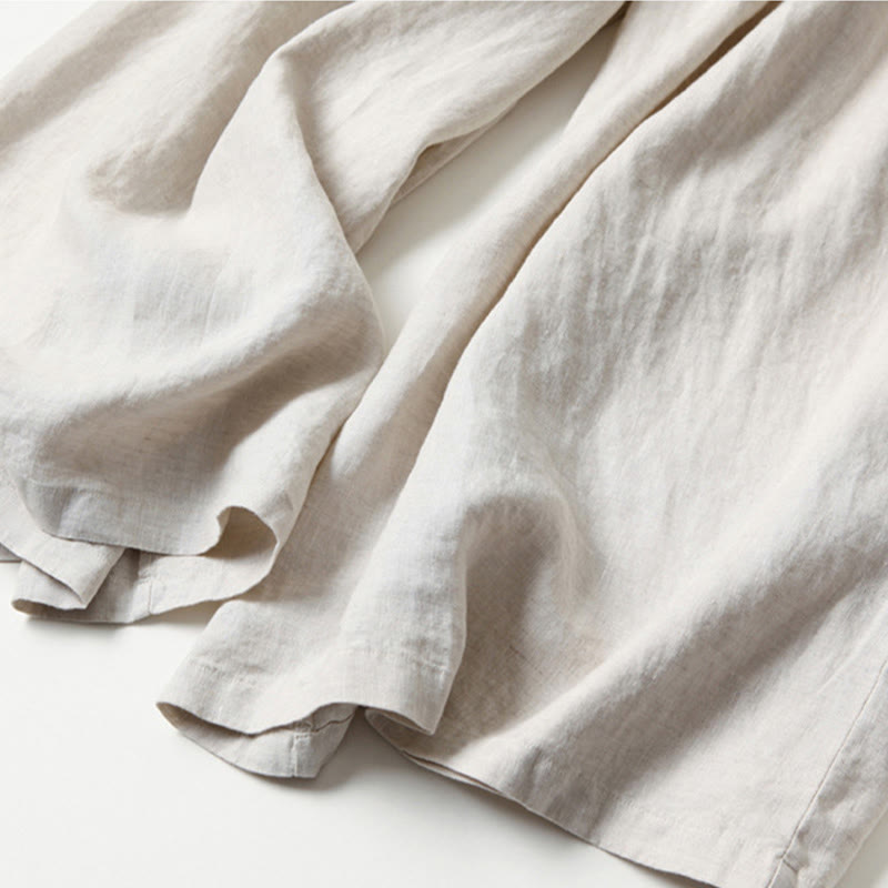 Lavisa - High Waisted Linen Wide Leg Trousers