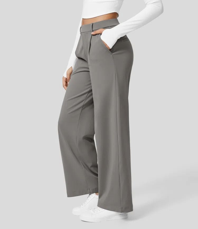 Lavisa - High Waisted Stretch Straight Leg Office Pants