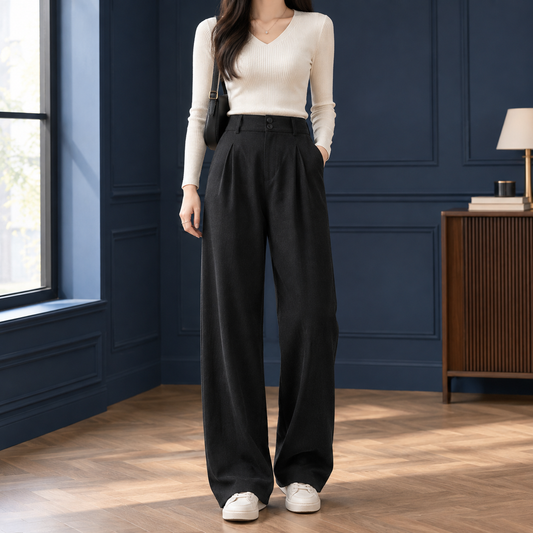 Lavisa - Pomeline-Grace Women's Pleated High Rise Wide Leg Pants