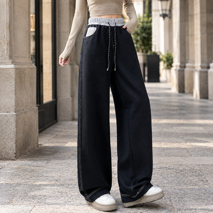 Lavisa - Hazel-Jade Women's Wide Leg Pants with Drawstring Waist
