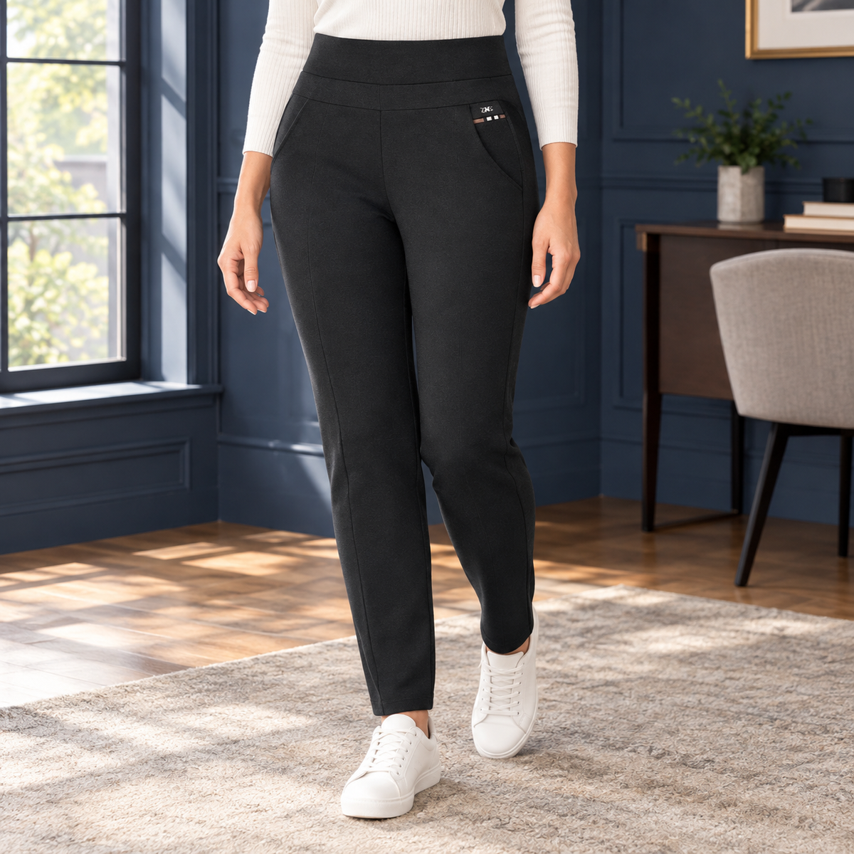Lavisa - Women's High-Rise Tapered Pull-On Pants - Slim Fit