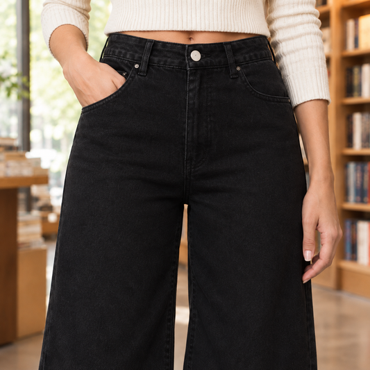Lavisa - Leila Women's High Rise Wide Leg Denim Jeans