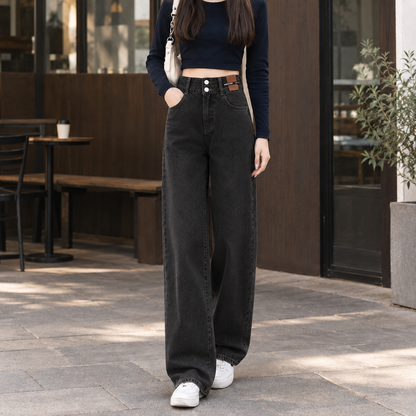 Lavisa - Women's High-Rise Wide Leg Jeans - Cotton Denim Blend