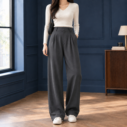 Lavisa - Pomeline-Grace Women's Pleated High Rise Wide Leg Pants