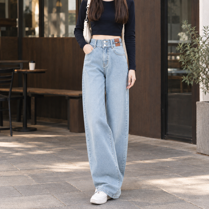 Lavisa - Women's High-Rise Wide Leg Jeans - Cotton Denim Blend