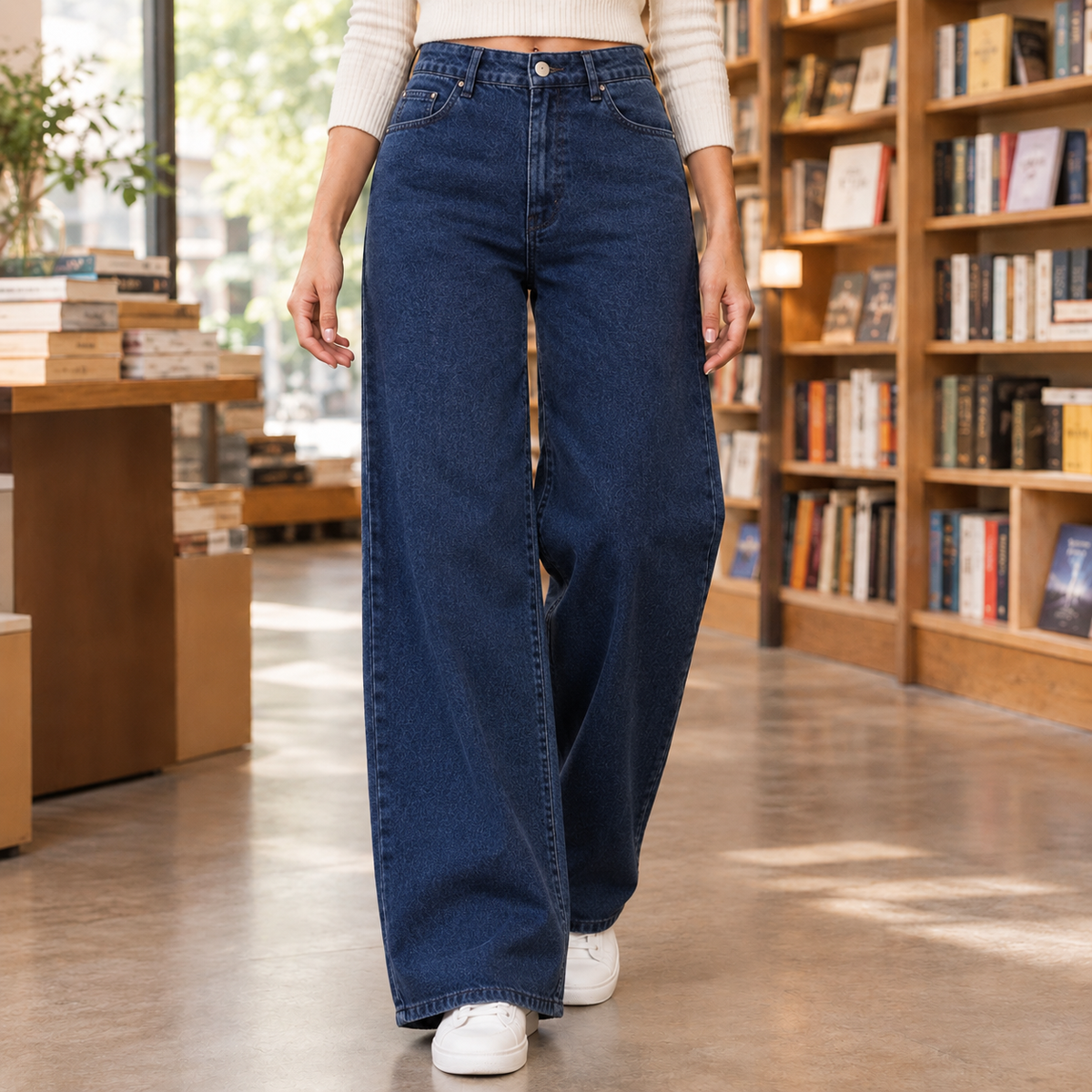 Lavisa - Leila Women's High Rise Wide Leg Denim Jeans