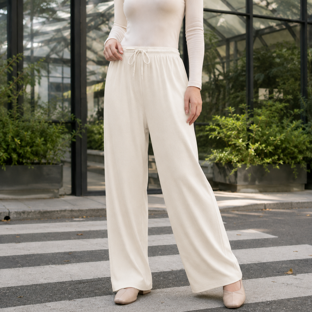 Lavisa - Women's Caitlin High-Rise Wide-Leg Drawstring Pants