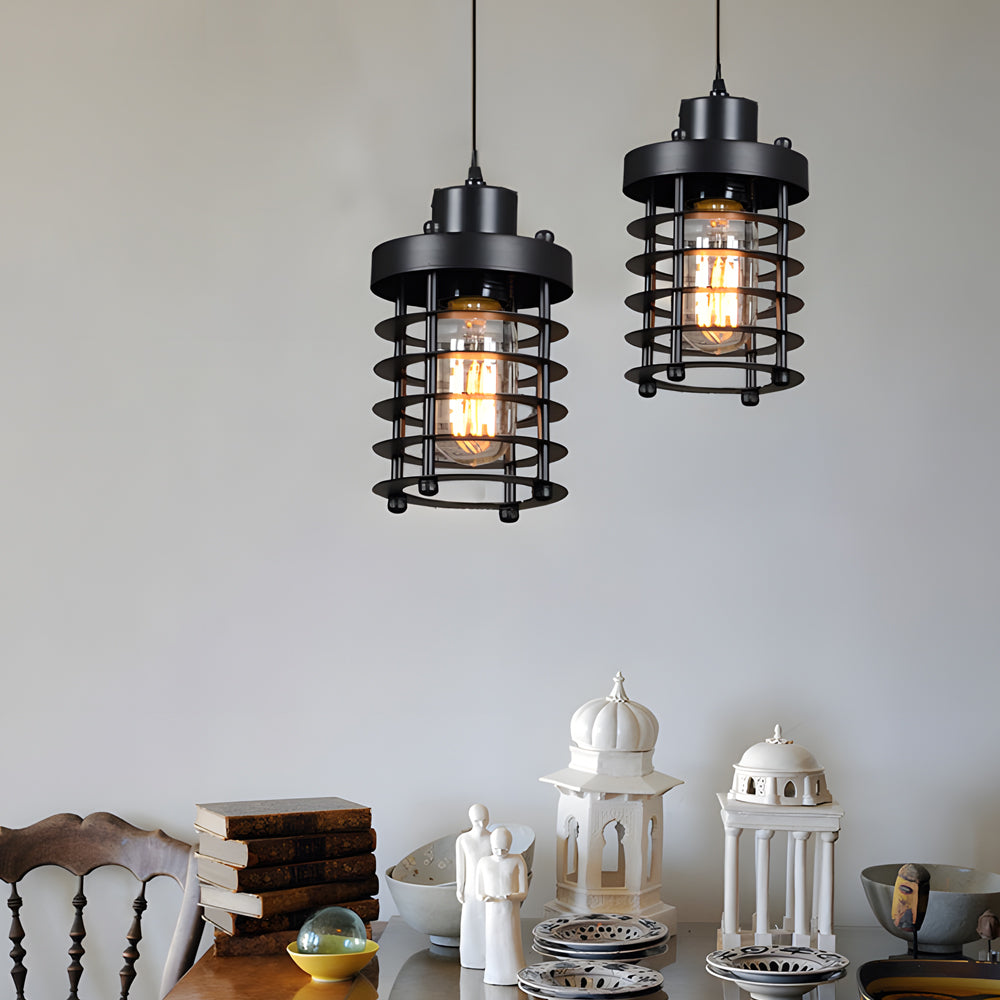 Lavisa - Industrial Metal Cage Pendant Light