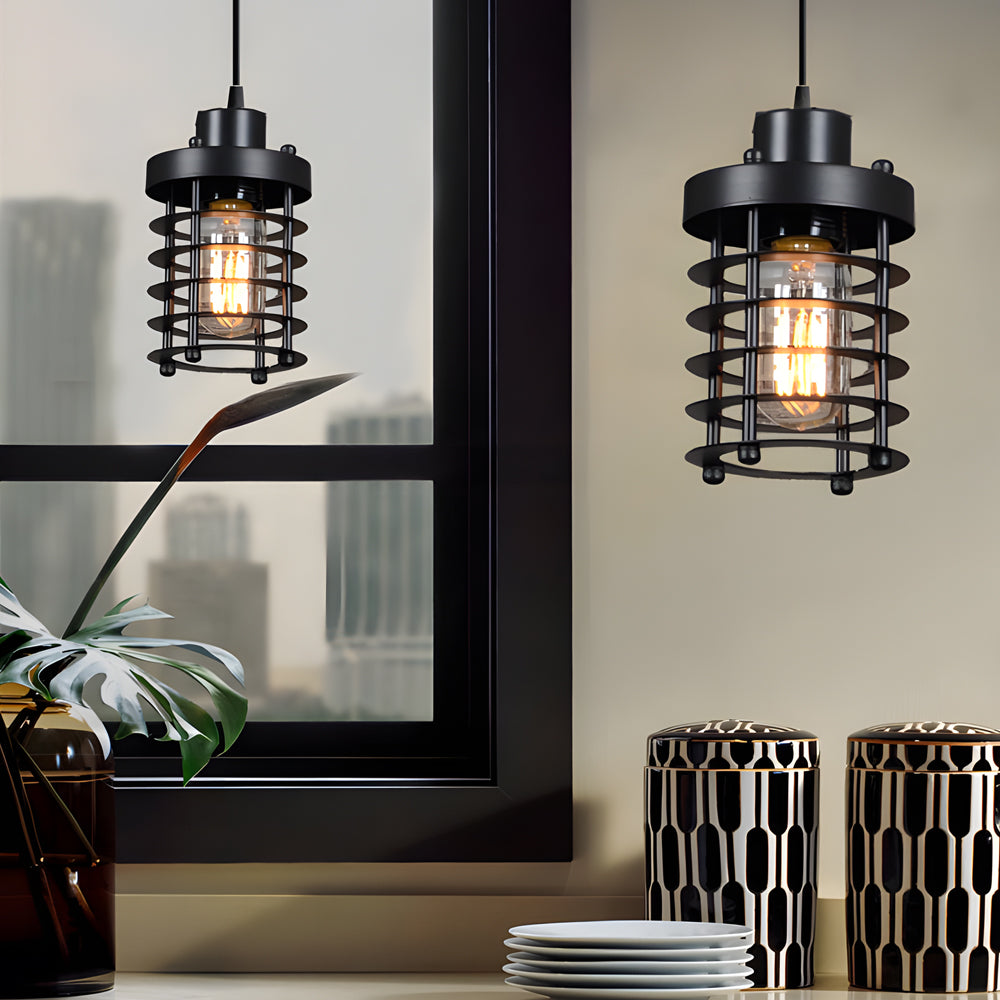 Lavisa - Industrial Metal Cage Pendant Light