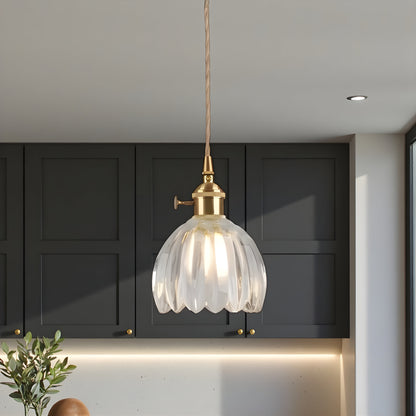 Lavisa - Retro-Style Ribbed Dome Pendant Light