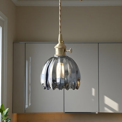Lavisa - Retro-Style Ribbed Dome Pendant Light