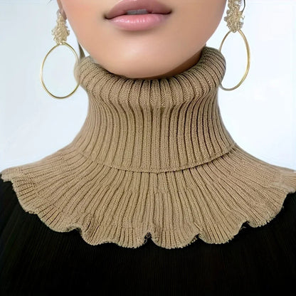 Lavisa - Elegant Knitted Turtleneck Neck Warmer for Women - Detachable Scarf