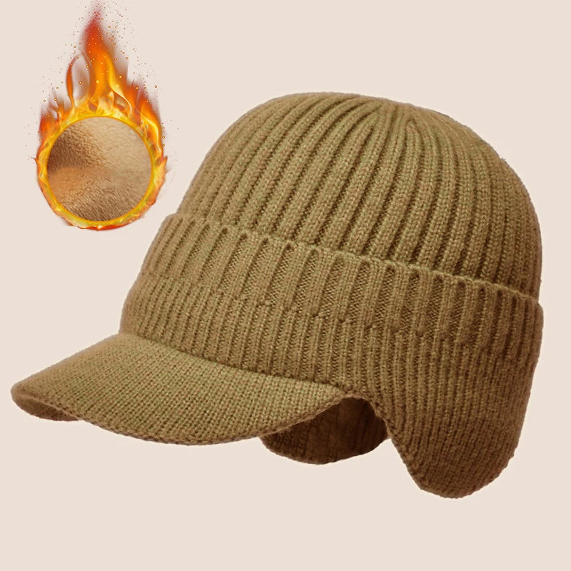 Lavisa - Men’s Knit Winter Hat with Ear Covers and Brim