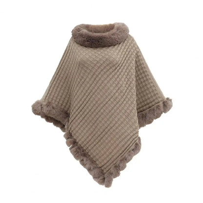 Lavisa - Elegant Faux Fur Shawl Cloak